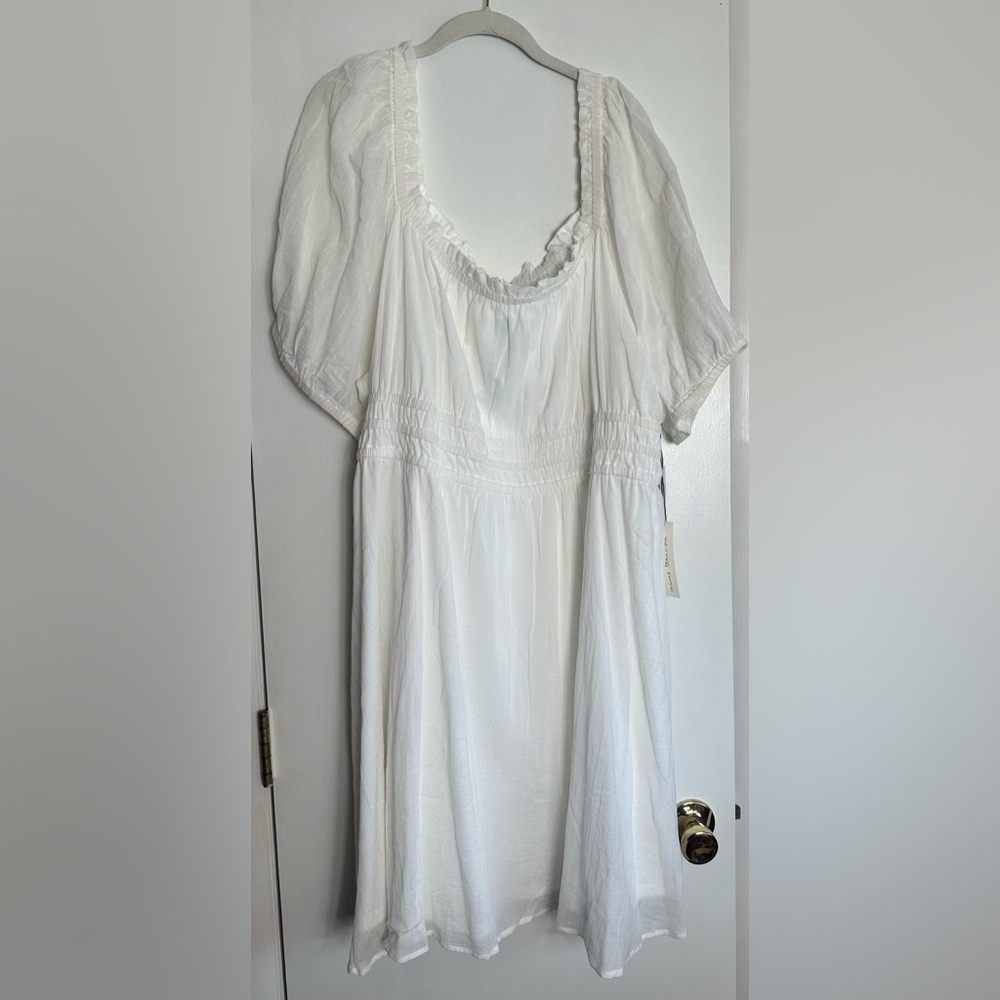 NWT Nine Britton Kenlee White Cotton Scoop Neck Dress 3X Stitch Fix
